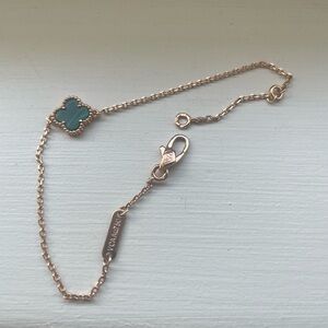 Rose Gold Bracelet with Green Clover 🍀